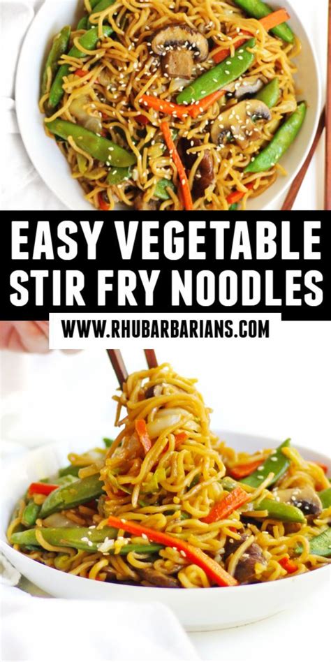 Easy Vegetable Chow Mein Vegan Vegetarian Rhubarbarians Recipe