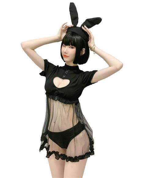 Buy Sexy Bunny Cosplay Lingerie Dress Kawaii Anime Kitten Keyhole