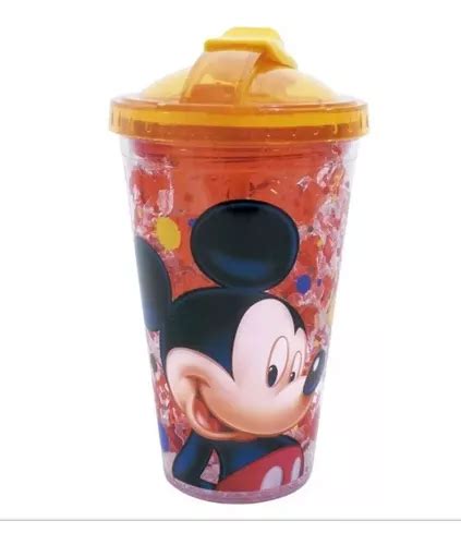 Copo Tampa E Canudo Disney Mickey Gel Congelante 450ml