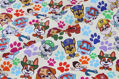 Paw Patrol Guys Fabric Anime Fabric 100 Cotton Fabric Cartoon Fabric