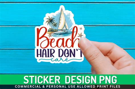 Beach Hair Dont Care Sticker Design Graphic By Regulrcrative Creative