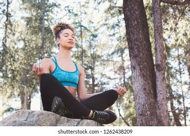 Woman Meditating Forest Stock Photo 1262438209 | Shutterstock