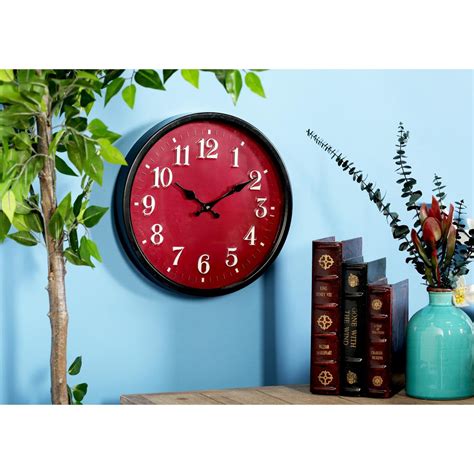 Litton Lane Multi Colored Modern Analog Wall Clock The Home Depot