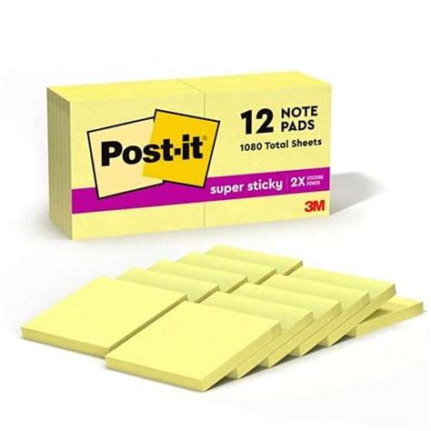 Super Sticky Post It Notes Kanariengelb Er Pack Nur Bei