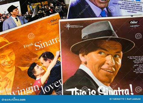 Close Up of Frank Sinatra Vinyl Record Album Covers Editorial Stock ...