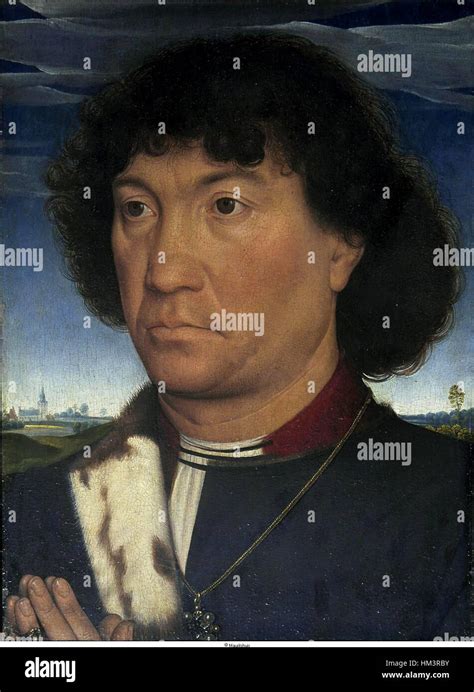 Hans Memling Portrait Of A Man At Prayer Before A Landscape