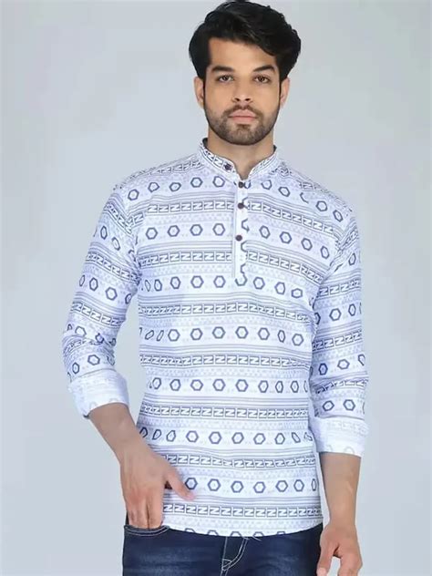 Trendy Men Printed Cotton Short Kurta At Rs Men Short Kurta