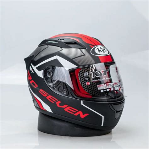 Jual HELM KYT RC SEVEN MOTIF 18 MATT BLACK RED ORIGINAL HELM KYT