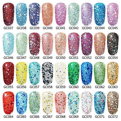 Elite Soak Off Gel Polish Glitter Colour Nail Art Uv Led Manicure