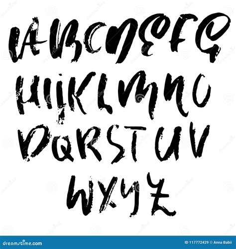 手拉烘干刷子字体 现代刷子字法 难看的东西样式字母表 也corel凹道例证向量 向量例证 插画 包括有 艺术性 设计 117772429