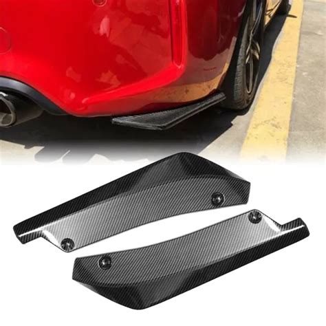 X Carbon Fiber Style Rear Bumper Canard Splitter Diffuser Valence