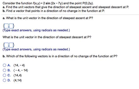 Solved Consider The Function F X Y 2 Sin 2x 7y And The