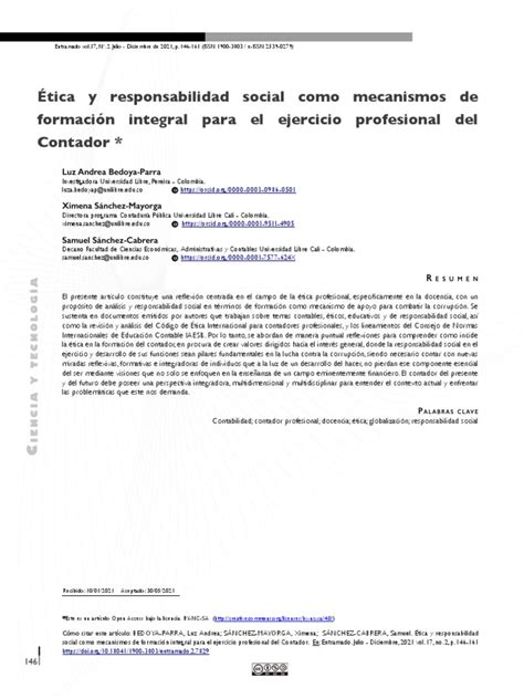 Ética Y Responsabilidad Social Como Mecanismos De Formación Integral