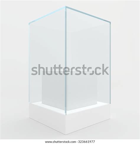 3d Empty Glass Showcase Exhibit Gray Stock Illustration 323661977 Shutterstock