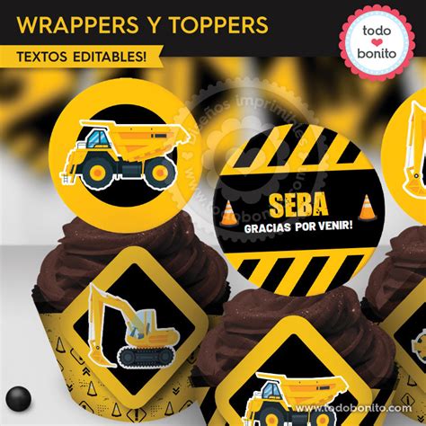 Máquinas de construcción wrappers y toppers cupcakes