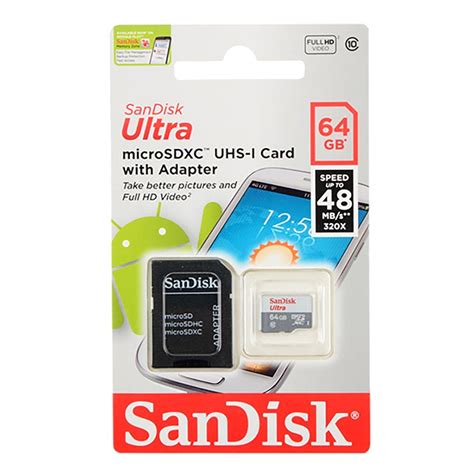 Cartão De Memória Sandisk 64gb Ultra Sdsquns 064g Gn3ma Adrena Informática