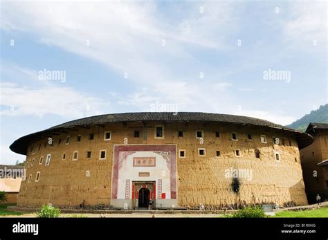 China Fujian Province Hakka Tulou Round Earth Buildings On The Unesco