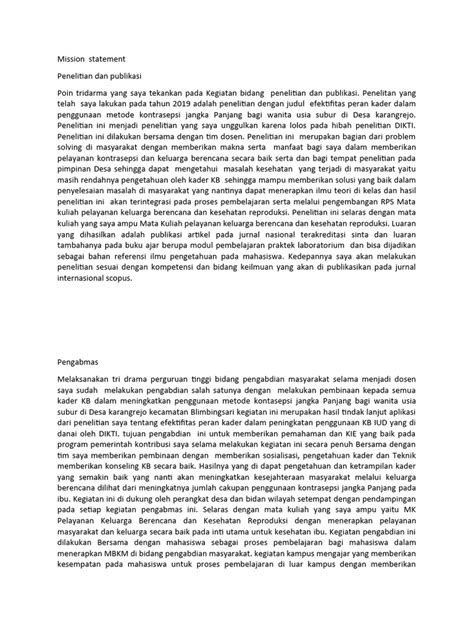 contoh mission statement serdos