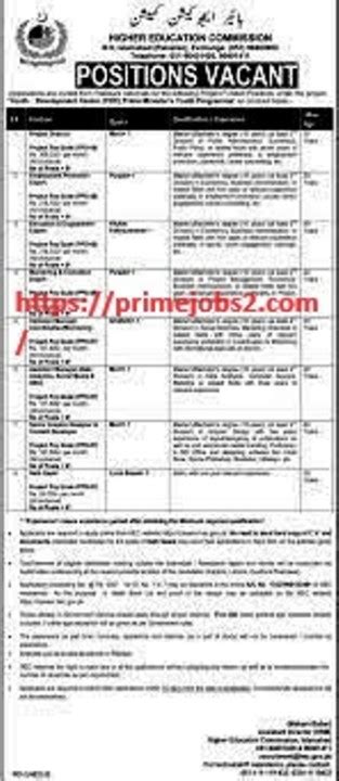 New Higher Education Commission Hec Jobs 2024 Online Apply