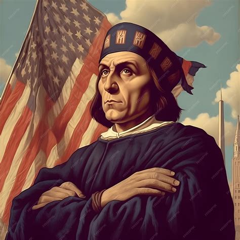 Premium Photo | Illustrsation of the face christopher columbus