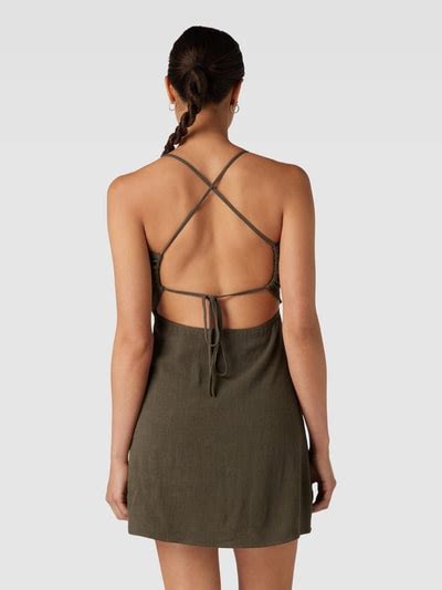 Review Minikleid mit Spaghettiträger khaki online kaufen