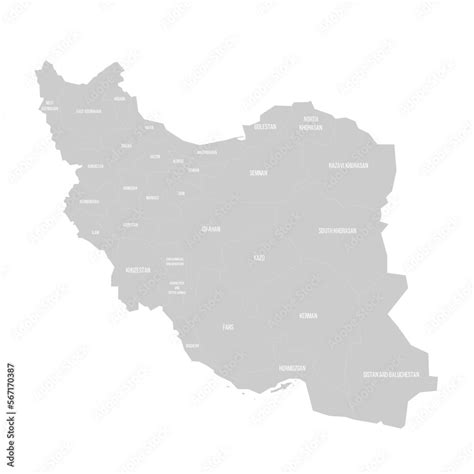 Iran political map of administrative divisions Stock Vector | Adobe Stock