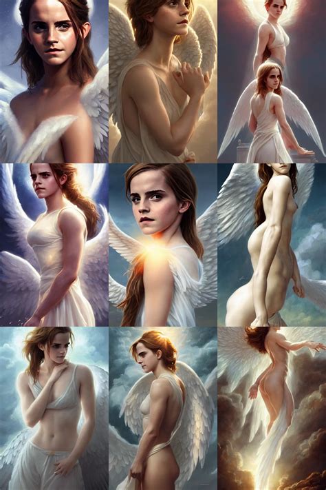 Emma Watson As A Heavenly Angel Anatomy Bathing In Stable Diffusion