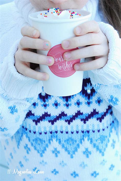 Holiday Hot Chocolate Bar With Printable Warmest Wishes Labels