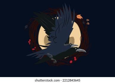 Sketch Flying Raven Hand Drawn Illustration Stock Vector (Royalty Free ...