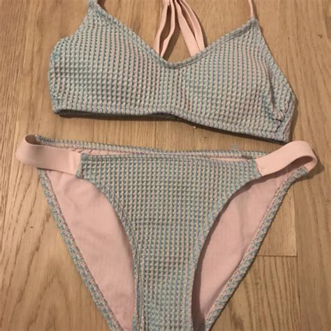 Xhilaration Texture Metallic Two Piece Swimsuit Depop