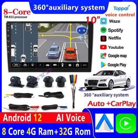 8Core 4G 32G Android Car Radio Touch Screen Head Unit 9 10inch 2din