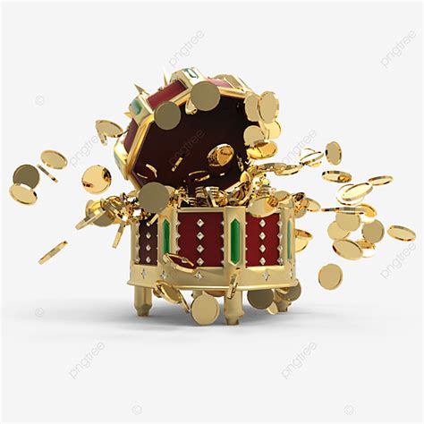 Treasure Chest Png Transparent Burst Of Coins From Royal Golden