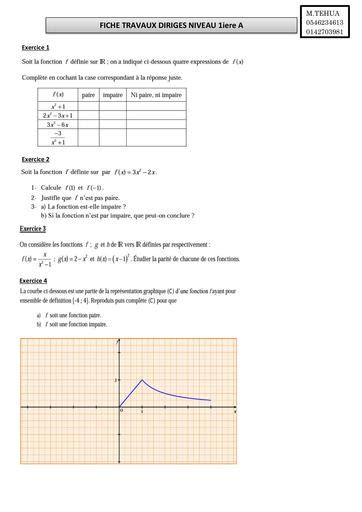 Fiche Td Ier A Generalit Sur Les Fontions By Tehua Pdf