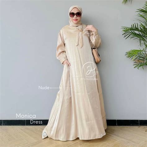 Jual DYN Basic Monica Dress Dress Simple Free Hijab Shopee Indonesia