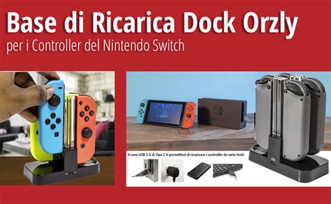 Orzly Dock Per Switch Pro Controller E Joycons Base Di Ricarica