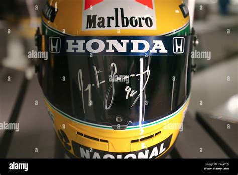 One Of Ayrton Senna S Helmets Showed During The Senna Forever