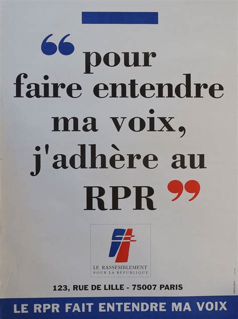 Rpr Rassemblement Pour La R Publique Lot De Affiches De Campagnes