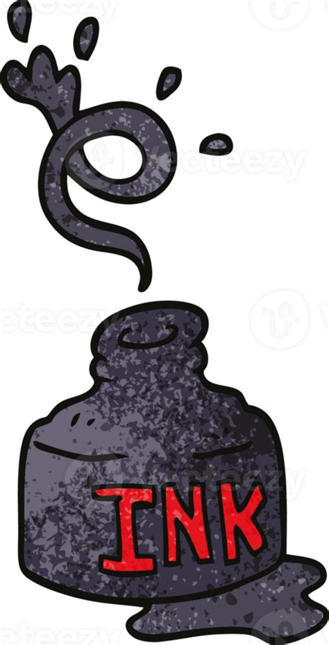 Cartoon Doodle Spilled Ink Bottle 36483239 Png