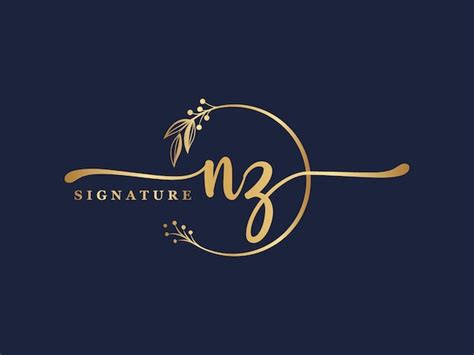 Premium Vector Luxury Gold Signature Initial Nz Logo Design Isolated