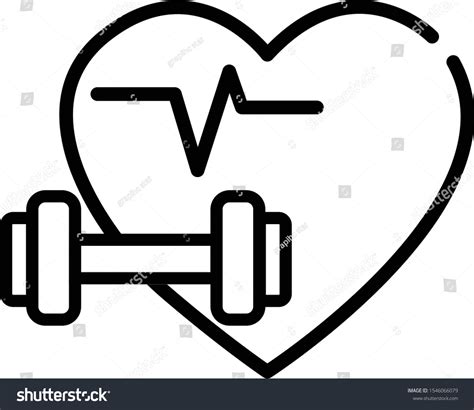 Heartbeat Line Heart Vector Illustration On Stock Vector Royalty Free 1546066079 Shutterstock