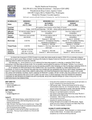 Fillable Online Pacific Northwest Invitational Championship Fax Email