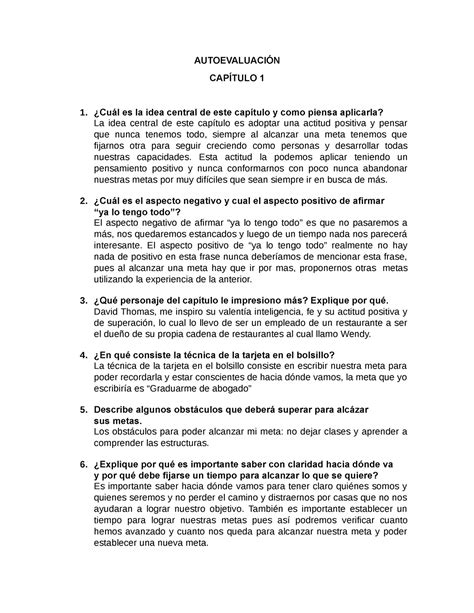 Autoevaluacion 1 Auto Evaluacion De Desarrollo Humano