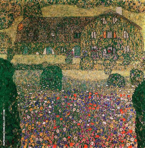 Villa On The Attersee 1914 By Gustav Klimt Oil Painting Reproduction