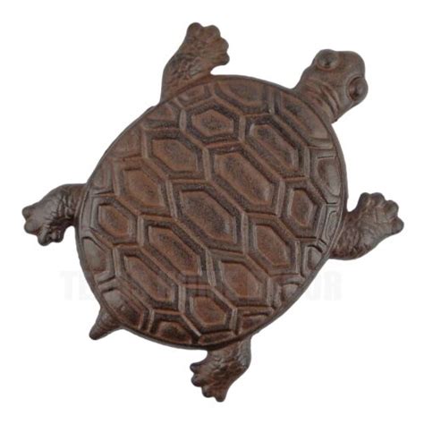 Large Cast Iron Turtle Stepping Stone Garden Yard Pond Decor Rustic