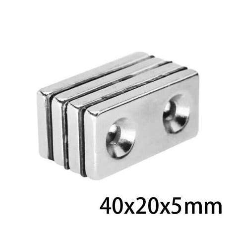 40X20x5 5mm Double Countersunk Hole Neodymium Strong Magnet Motorobit