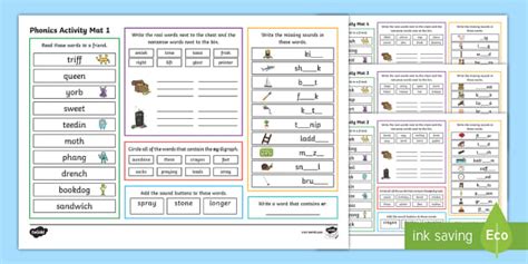 Phonics Activity Mat Resource Pack 3 Phases 2 5 Twinkl