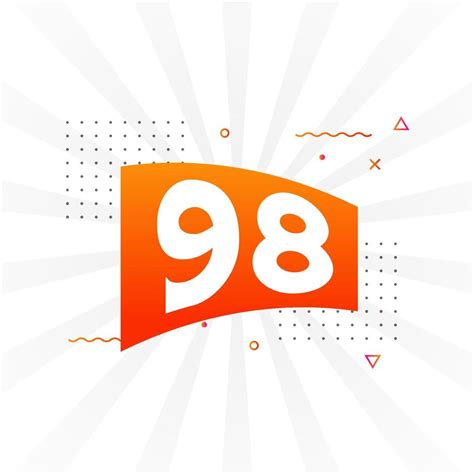 98 Number Vector Font Alphabet Number 98 With Decorative Element Stock