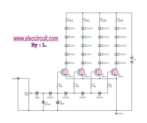 Led Vu Meter Circuit Diagram With Pcb Layout