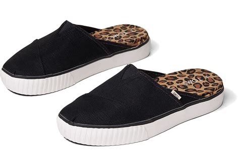 Black Heritage Canvas Womens Indio Mule Slip Ons Venice Collection In