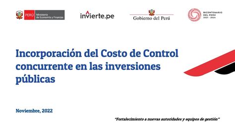 Registro del costo de Control Concurrente en las inversiones públicas